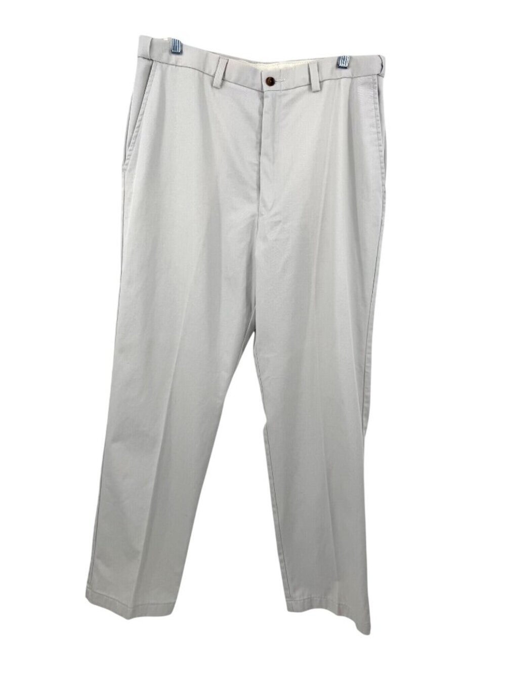 Haggar Black Label Men's 4Pocket Flat Front Khaki Cotton Pants 34x32 Classic Fit